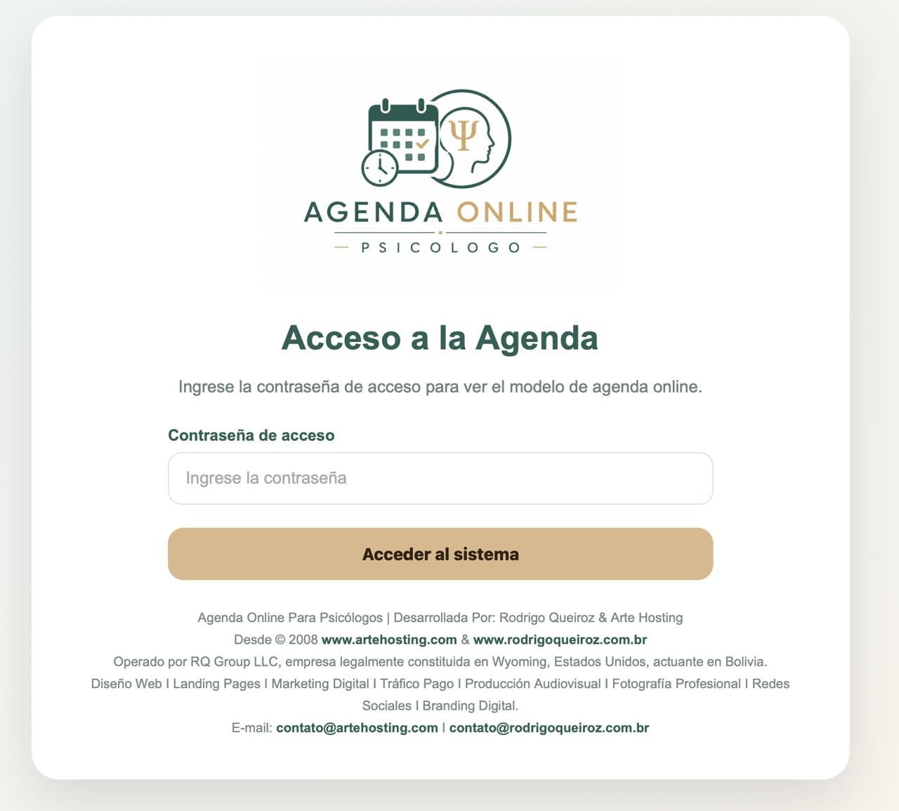 Pantalla de acceso